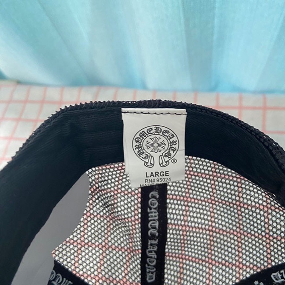 Chrome Hearts Mesh Breathable Black Embroidered Sports Cap - Picture 6 of 7